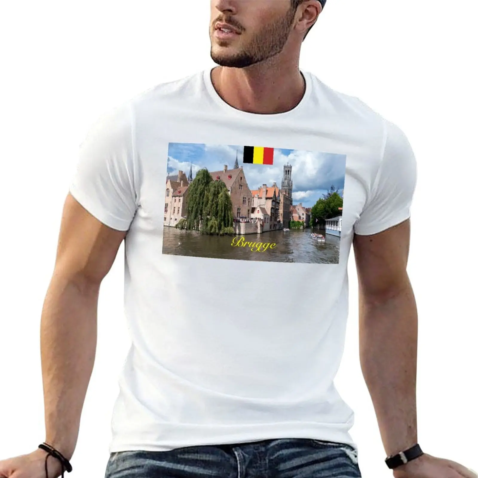 

Красиво! Brugge / Bruges in Belgium - профессиональная футболка с фотографией, мужская роскошная футболка
