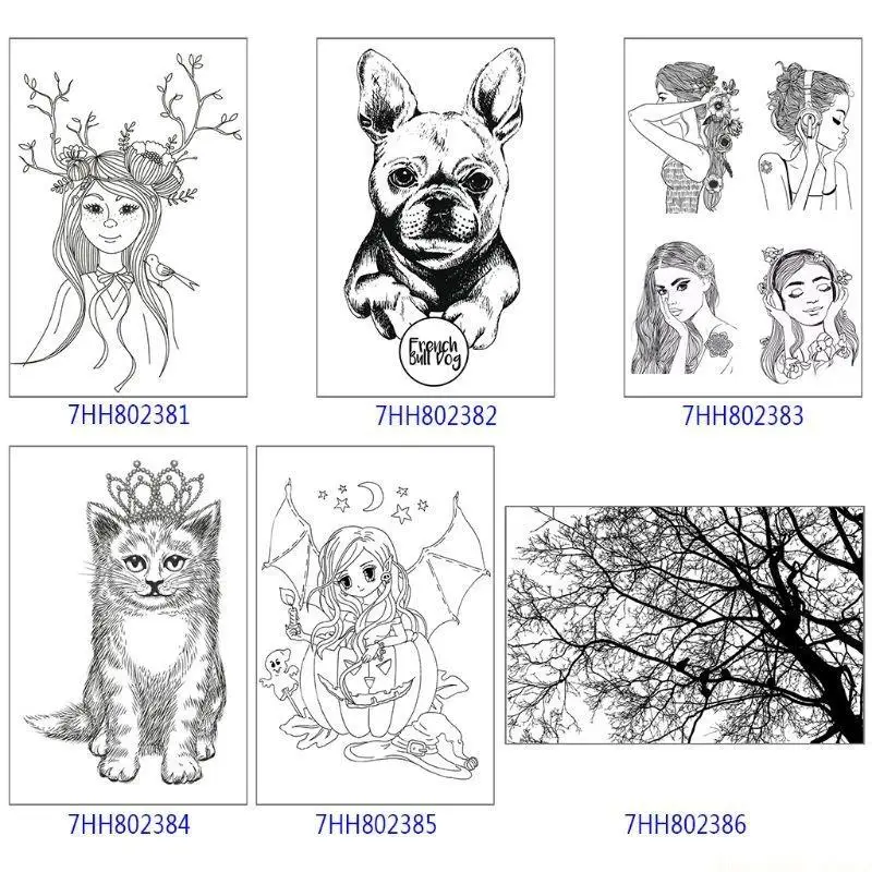 QX2E Tree Background DIY Silicone Clear Stamp Cling Seal Scrapbook Embossing Album