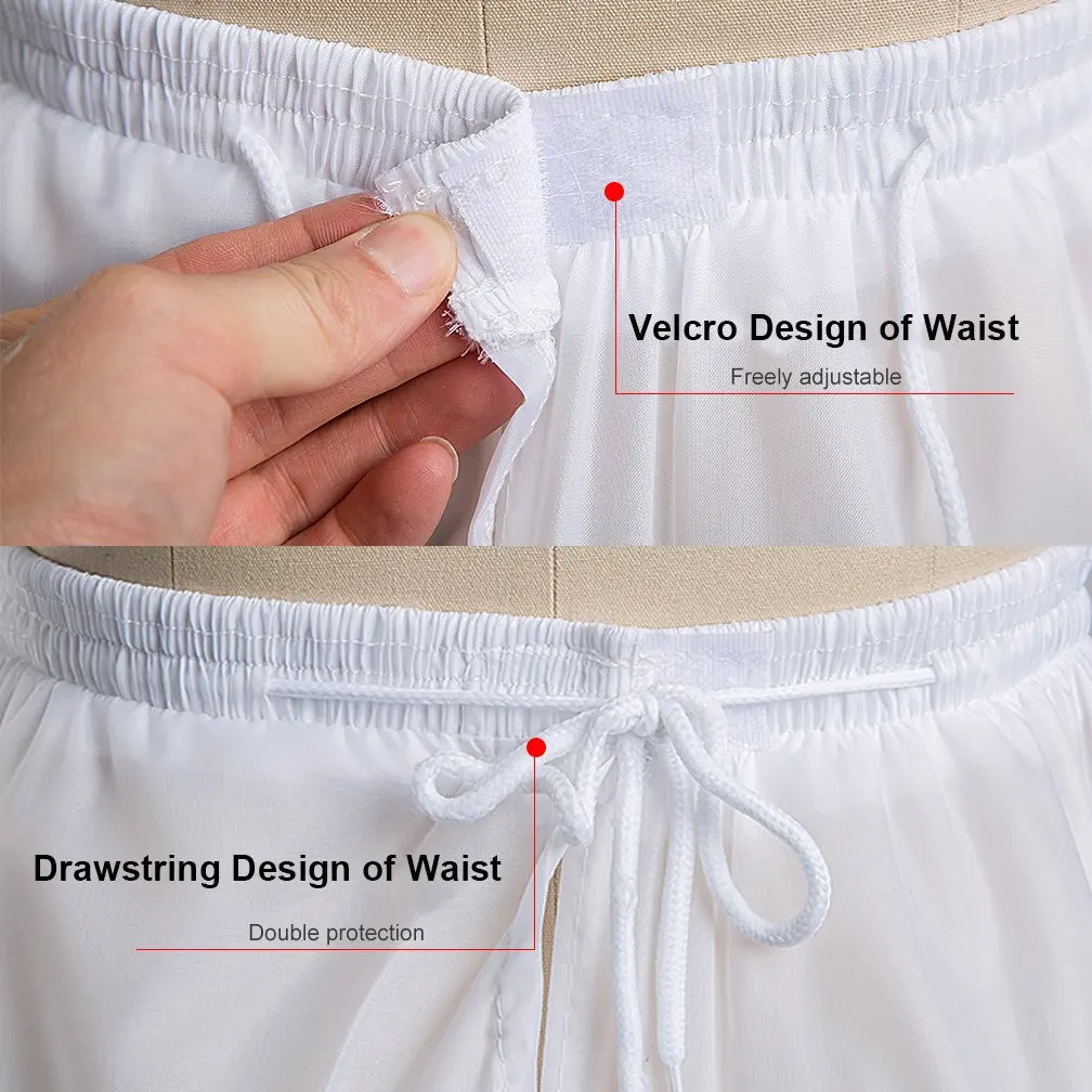Women's Petticoat 4 Hoop Petticoat Skirt Elegant Floor Length Crinoline Underskirt Slip Perfect for Weddings Bridesmaids image 3