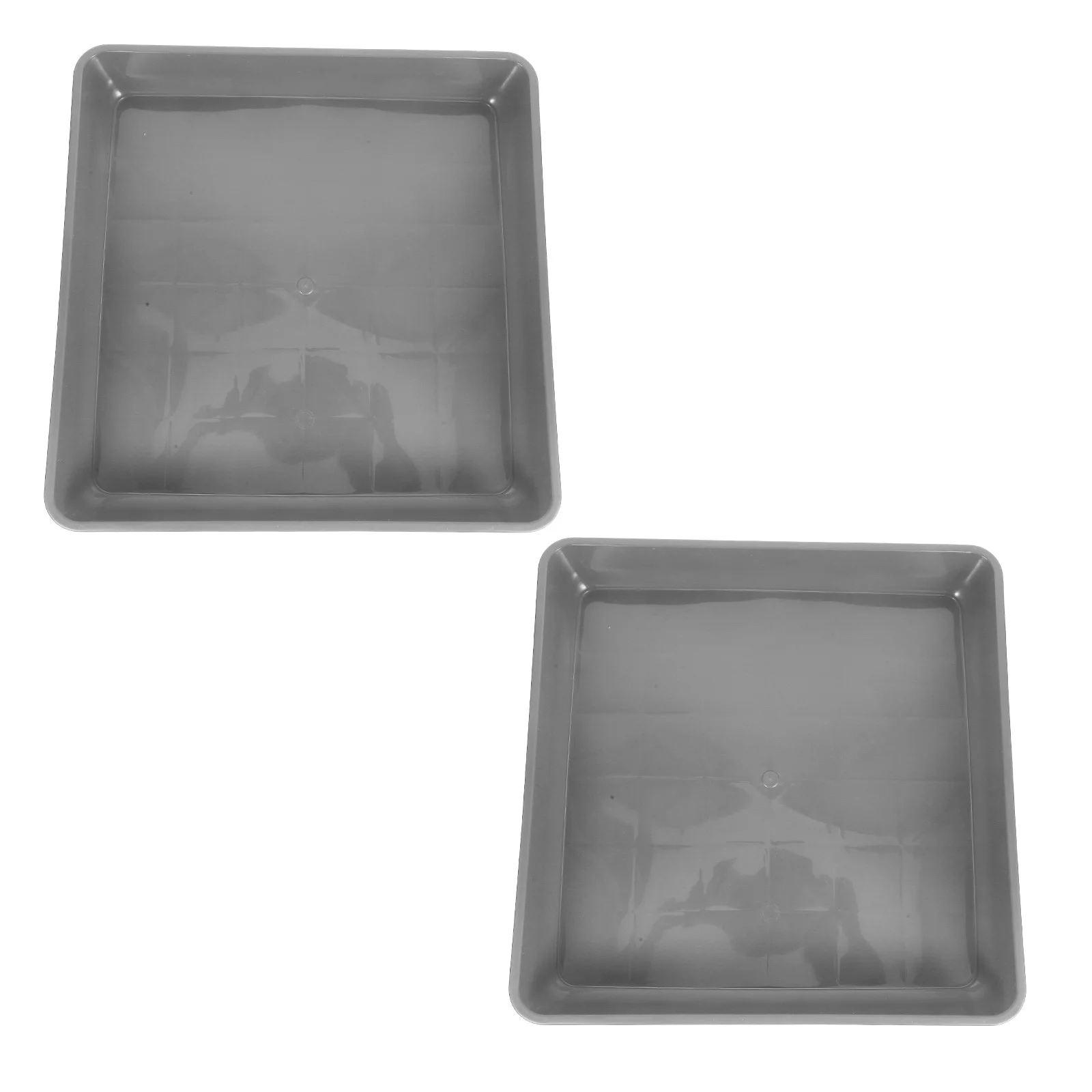 

2pcs Square Flower Pot Tray Plastic Drainage Saucer For Bonsai Succulents Large Water Catcher Indoor Outdoor Garden Balcony