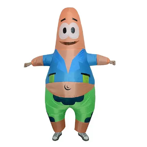 Adults Patrick Star Inflatable Cosplay Costumes Bob Square Pants Inflated Inflable Garments Unisex Party Performancing Disfraz