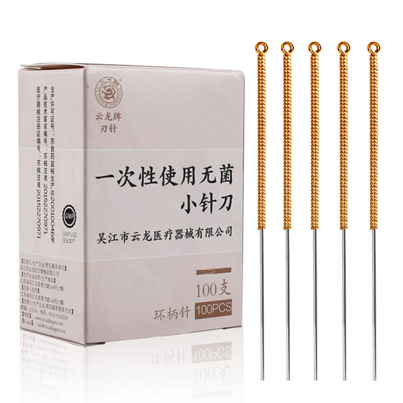 

Disposable Medical Acupotomy Sterile Acupuncture Needle Analgesia Small knife blade ultrafine needle Flat head beauty massage