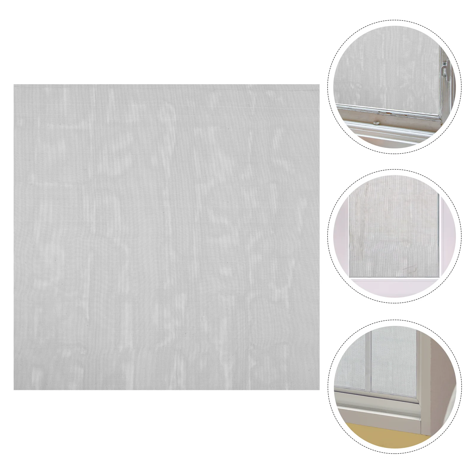 Cortinas de pantalla de red para ventana de coche, malla pequeña para ventanas, gris, fibra de vidrio, blanco