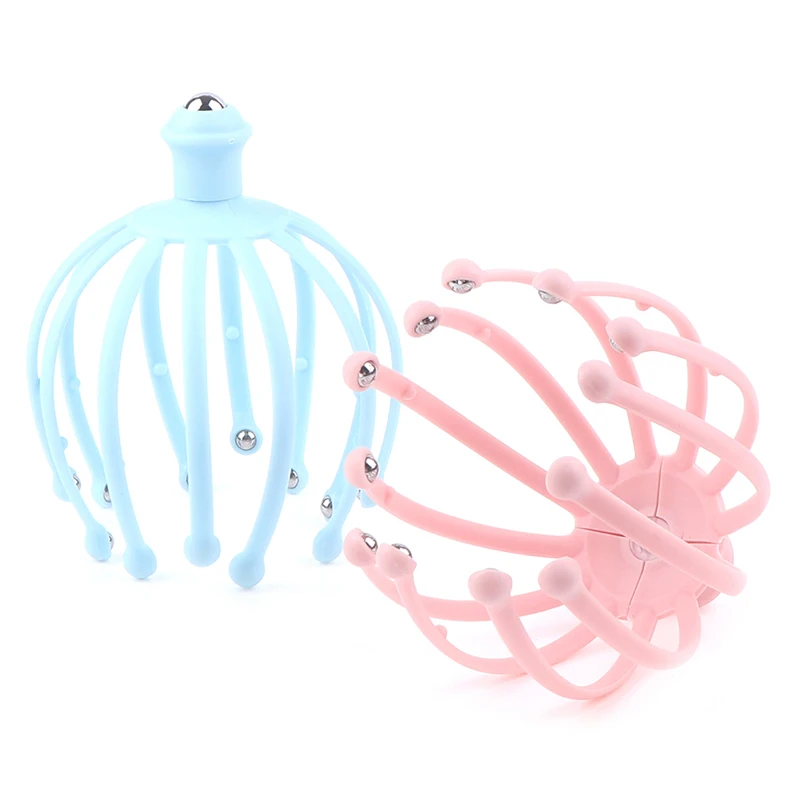 1PC Simulated design Head Massager Octopus Scalp Stress Relax Spa Healing Alloy Health Care Tool