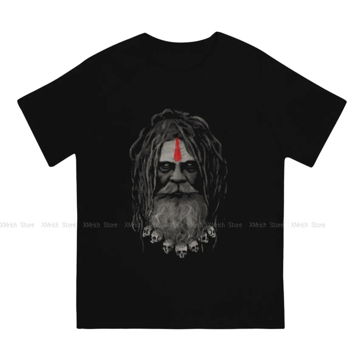 Aghori Men\'s T Shirt Shiva Hindu God India Lingam Funny Tees Short Sleeve Crewneck T-Shirt 100% Cotton Printed Tops