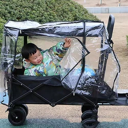 1pc Camping Trolley Rain Cover PVC Garden Picnic Wagon Stroller Cart 91x51x74cm Waterproof Cover Folding Cart Rain Cover
