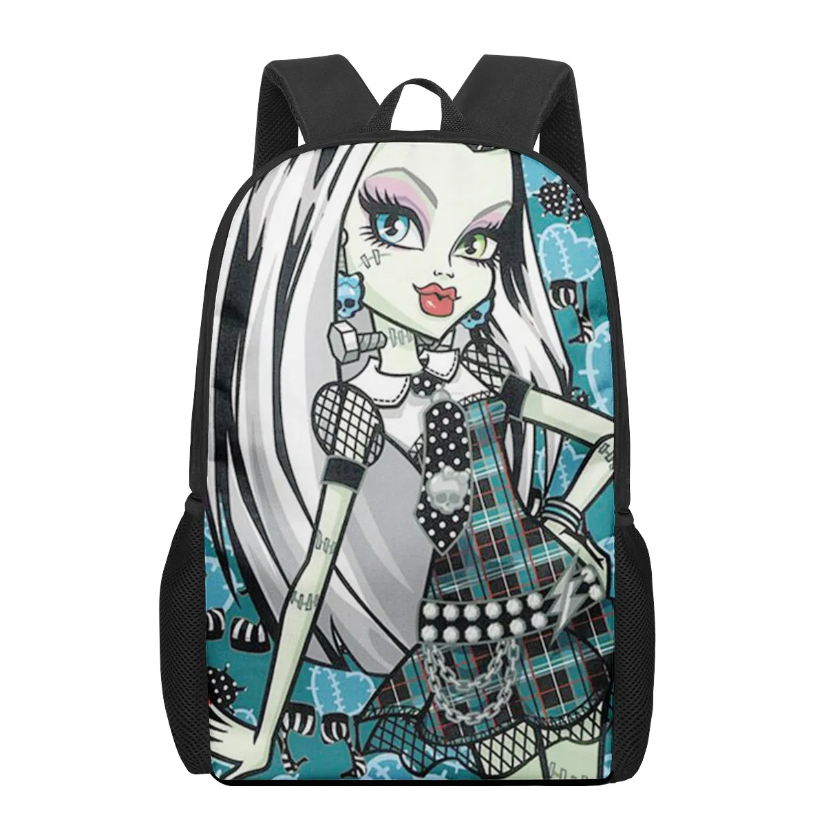 Monster High 3D Patroon Schooltas voor Kinderen Meisjes Jongens Casual Boekentassen Kinderrugzak Jongens Meisjes Multifunctionele Schooltassen