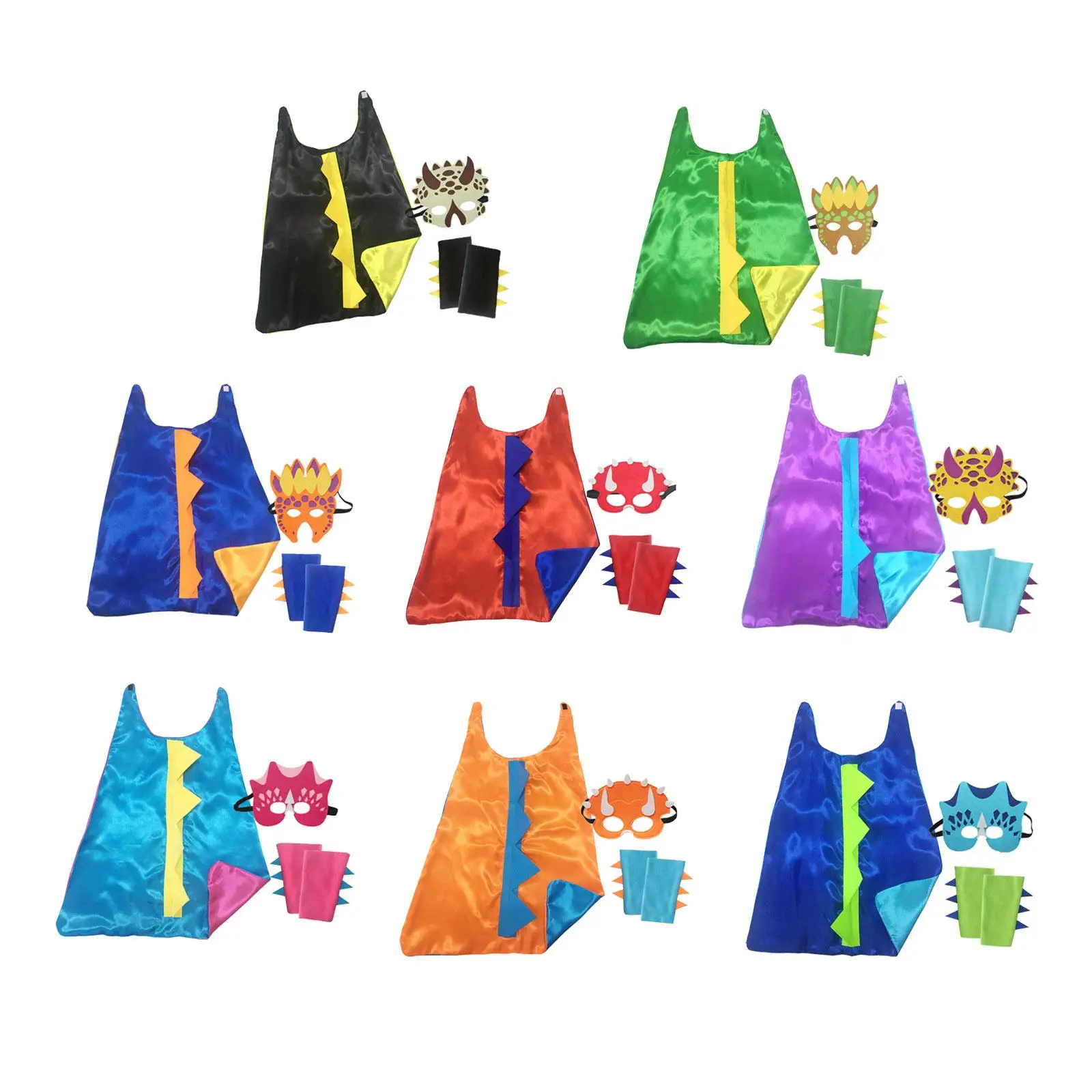 

Dinosaur Costume Cape Cosplay with Gloves Dress up Fancy Dress for Kids Prop