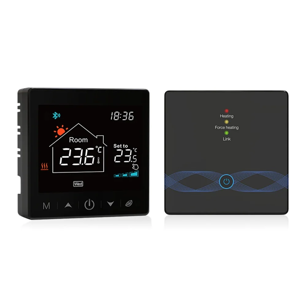 

Stable RF Wireless Technology Thermostat with Dual Temperature Display for Wall Mounted Boiler Programmable