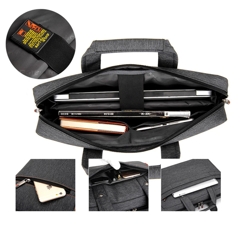 Imagem -04 - Bolsa de Laptop à Prova Dágua Bolsa Versão Extensível 17.3 17 15.6 14 13 Polegadas Proteção Airbag Bolsa de Computador Homens Mulheres Bolsa de Ombro