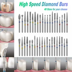 10pcs Dental Diamond Burs Drill for High Speed Handpiece Dental Dia-Bur Dentistry Used on Filling Crown/Cavity Preparation 1.6mm
