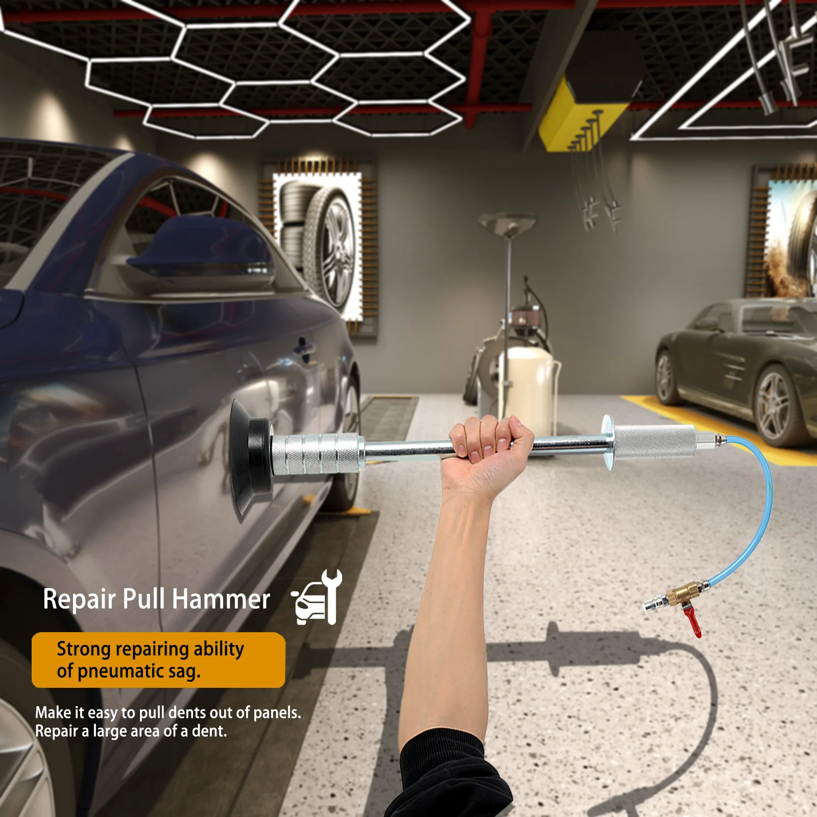 Инструмент для сильного ремонта кузова автомобиля, портативный воздушный пневматический съемник вмятин, инструменты для ремонта, комплект для ремонта кузова, комплект на присоске