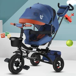 LazyChild Folding and Lying Children's Tricycle Bicycle 1-6 Years Old Baby Stroller Baby Light Bicycle Three Wheel Toddler Bike