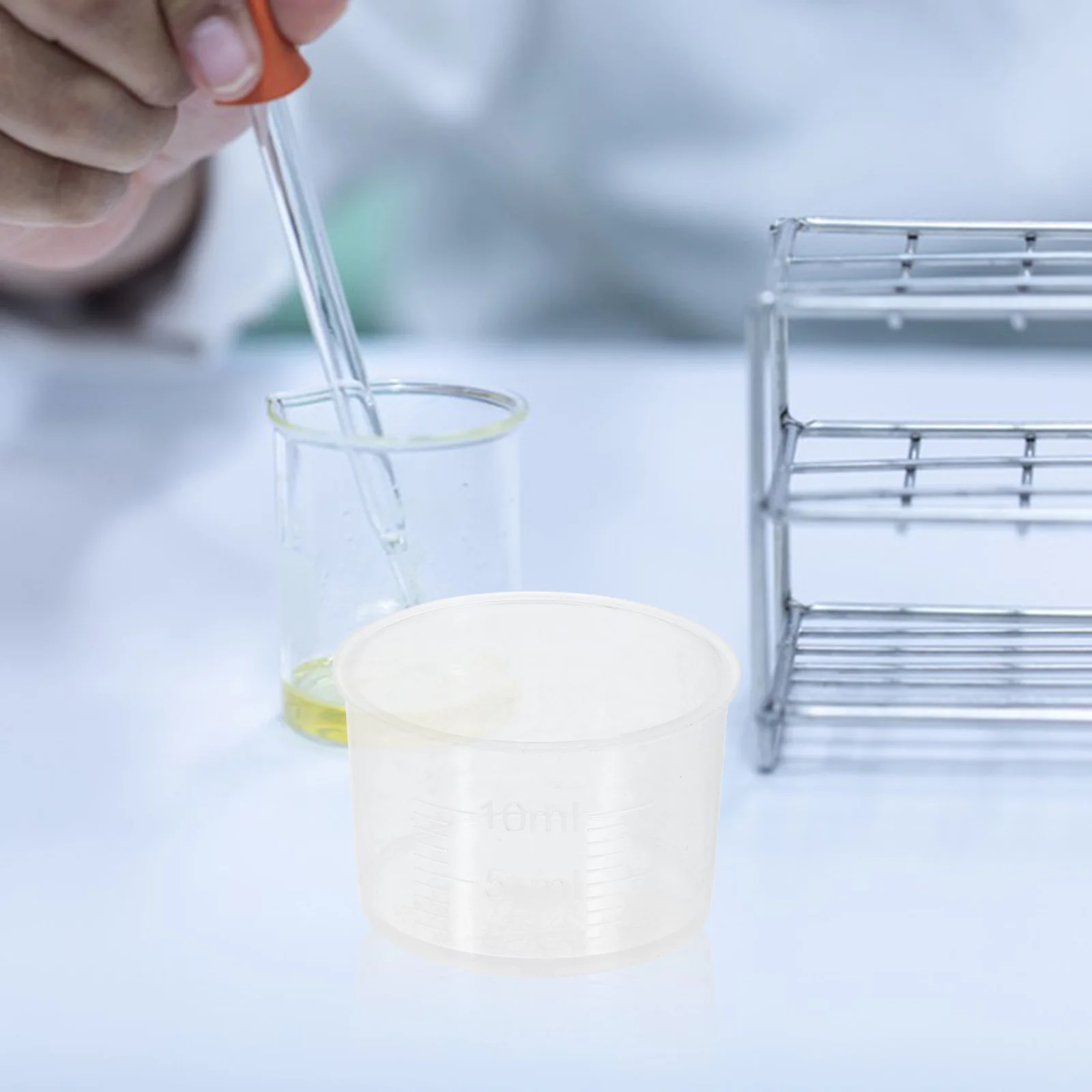 

100pcs Plastic Measuring Cup 10Ml Clear Thickened Disposable Reusable Liquid Measurement Cups For Lab Kitchen Scale Tools