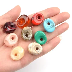 5 Pieces Large Hole Elliptical Shape Retro Style Acrylic Dyeing Pendant Beads DIY Jewelry Making Necklace Earrings Accessory