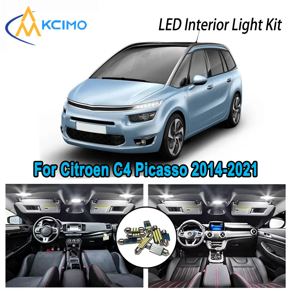 

High-Quality LED Interior Kit for Citroen C4 Picasso Grand Picasso MK2 II 2014-2021 Error-Free Dome Map Trunk Automotive Lamps