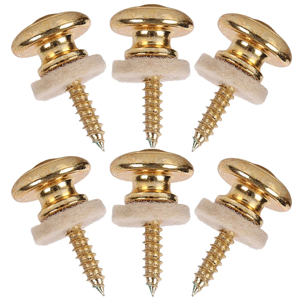 

6Pcs Guitar Strap Locks Durable Mushroom Head Electric Guitar Strap Button Prevent Falling Safe Fixation Bass Straps Pegs