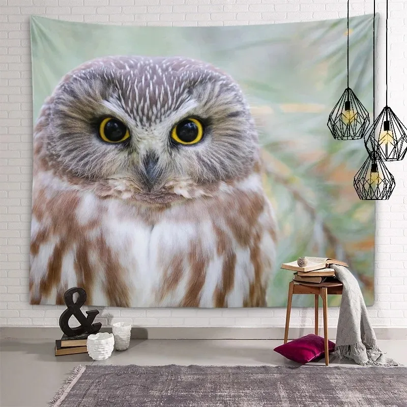 Kawaii Owl Wall Decor Tapestry Home Living Room Tapestry