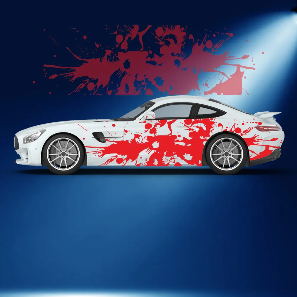 Splash Terrifying Blood Car Side Sticker Vinyl Self-adhesive Paper Motorsport Paint Decal Suitable for Truck Suv Decoration