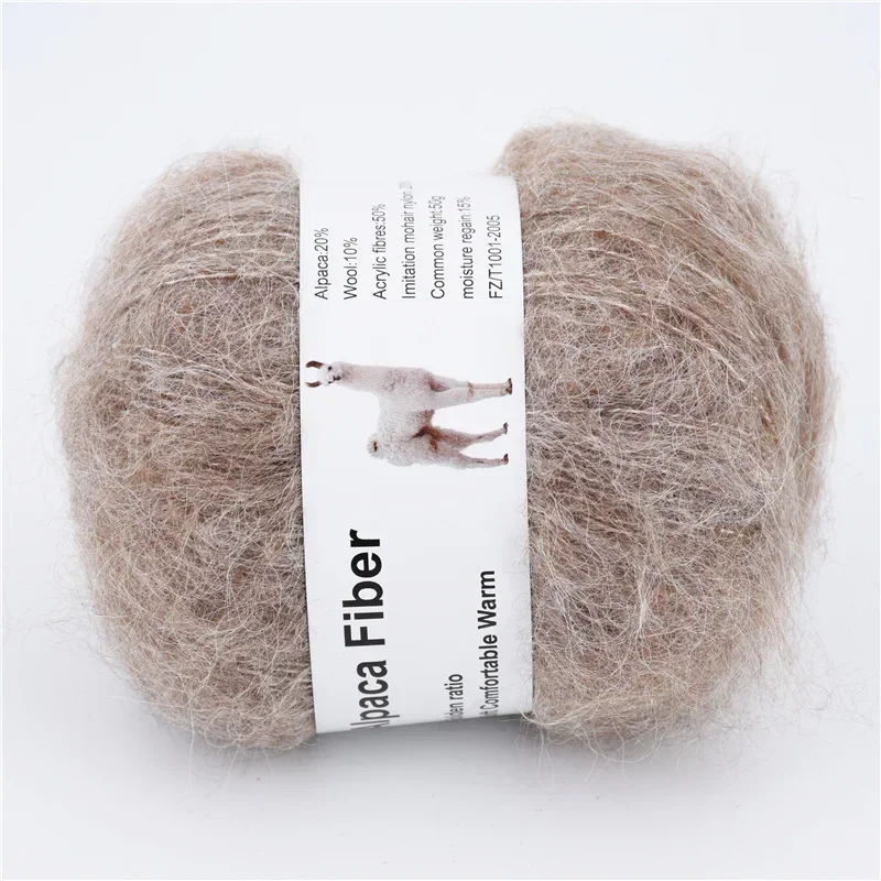 50g Alpaca Mohair Yarn Long Plush Thick Crochet Wool Yarn For Knitting Scarf  Baby Sweater Summer Winter Thread 380m/416yd 5PCS