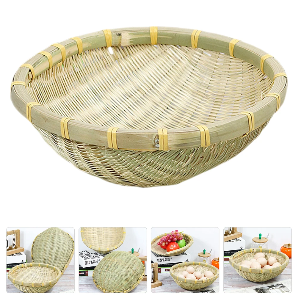

Bamboo Basket Organizer Baskets Snack Storage Fruits Woven Craft Containers for Candy
