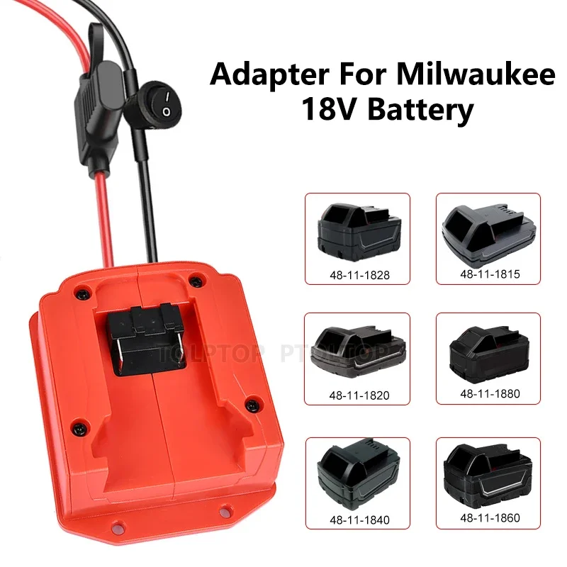 Car Jumper Cables DIY Adapter For Makita/Dewalt /Milwaukee 18V Battery Jump Starter Automotive Booster Cables With Fuse Switch