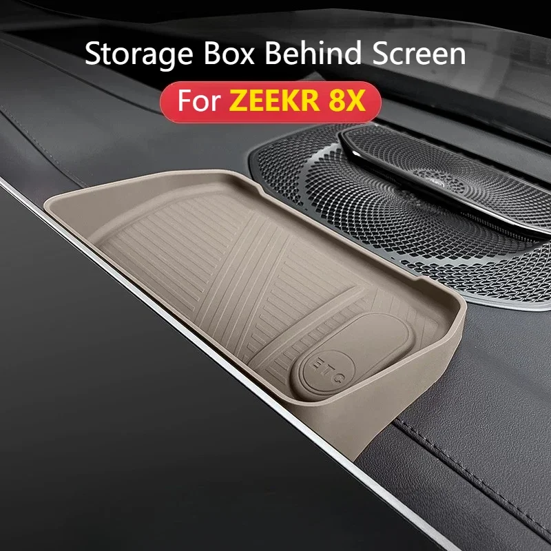 Behind Screen Storage Box Central Control Silicone Organizer Box Anti Slip Dustproof Precise Fit Interior Mod Parts For ZEEKR 8X