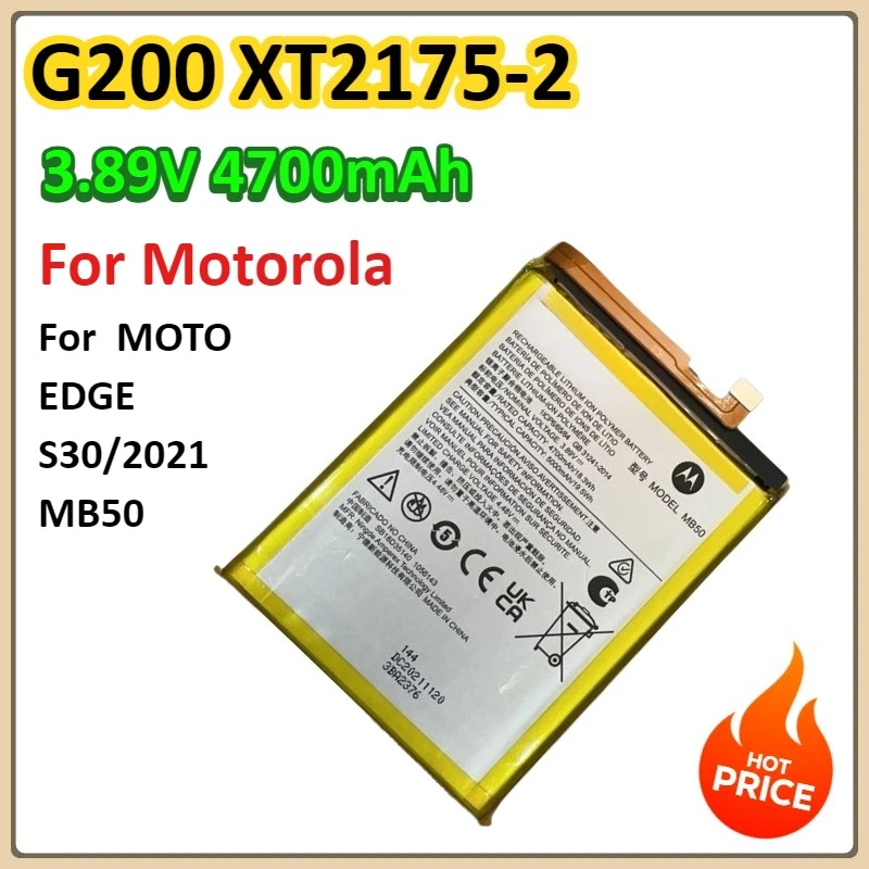 

G200 XT2175-2 4700mAh for Motorola MOTO EDGE S30/2021 MB50 Lithium Replacement Battery for Mobile Phones