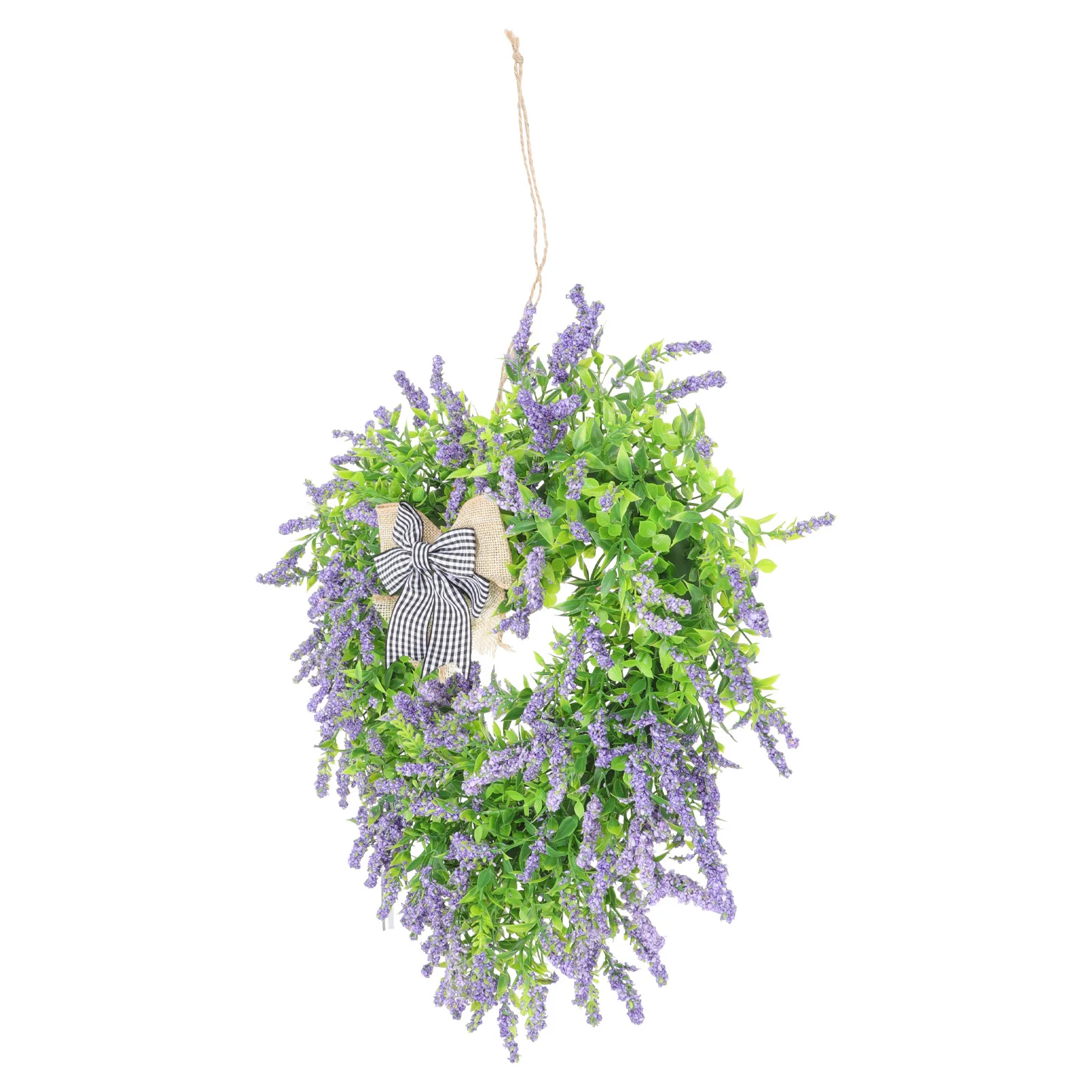 

Artificial Lavender Wreath for Wedding Home Decor Realistic Long-Lasting No Water Required Indoor Outdoor Door Window Garden