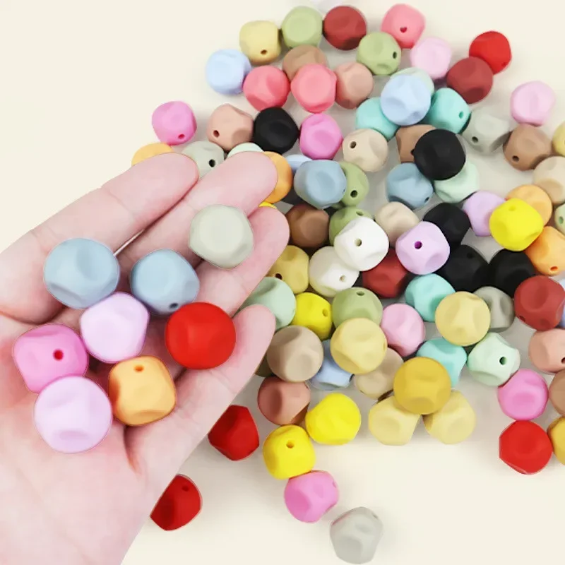 100pcs Baby Silicone Beads 15mm BPA Free for Pacifier Chain Loose Beads Newborn Chewing Toys DIY Necklace Jewelry Accessories