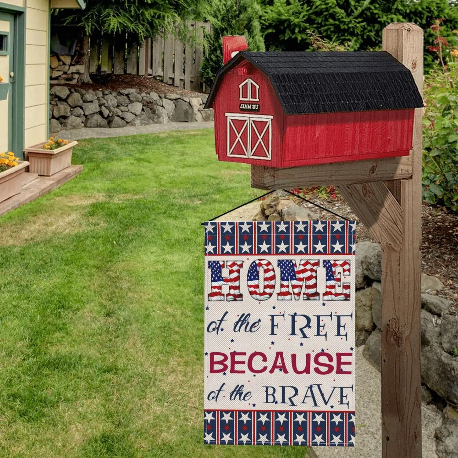 Patriotic Garden Flag - Double-Sided Print Art Memorial Day Garden Flag - 4th of July Garden Flag to Welcome Guests - Garden Fla