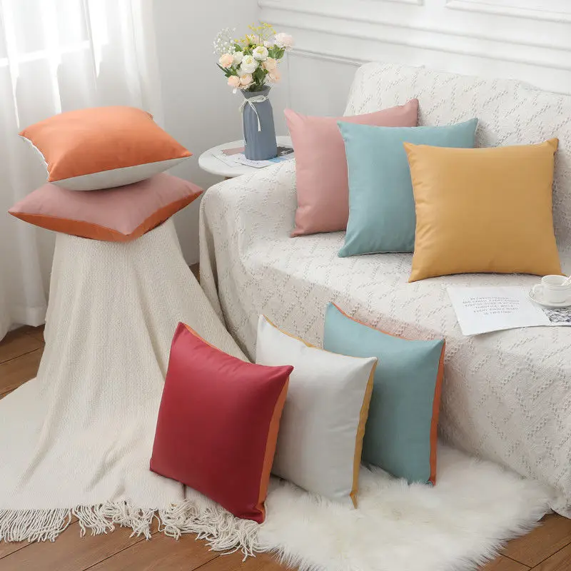 High -grade Pillow Living Room Sofa Bed Backrest Office Car Waist Pillow Soft  Decorative Cushion Pillowcase