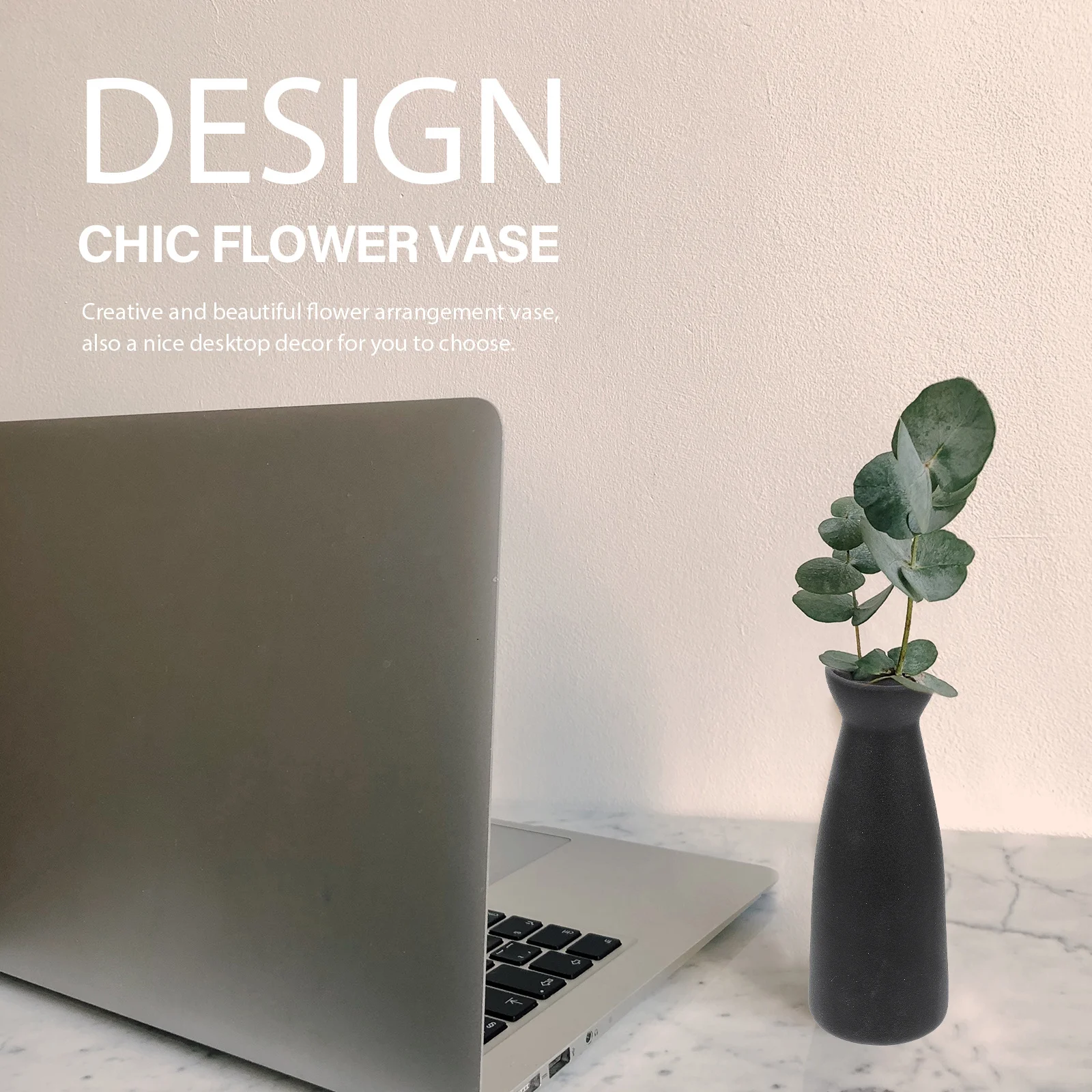 

Dining Room Table Decor Dried Flower Vase Ceramic Modern Hydroponics Black Pottery Minimalist