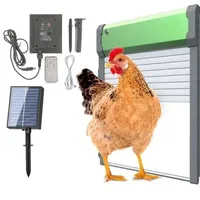 Automatic Chicken Coop Door Solar Powered Aluminum Alloy Chicken Door with Timer / Light Sensor / Remote Control / Manual Mode