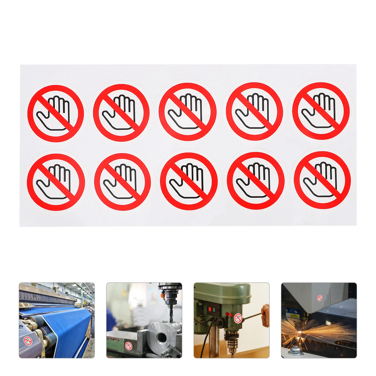 10 Pcs 40mm Round Warning Labels for Mechanical Instruments High Adhesive Waterproof Safety Stickers Do Not