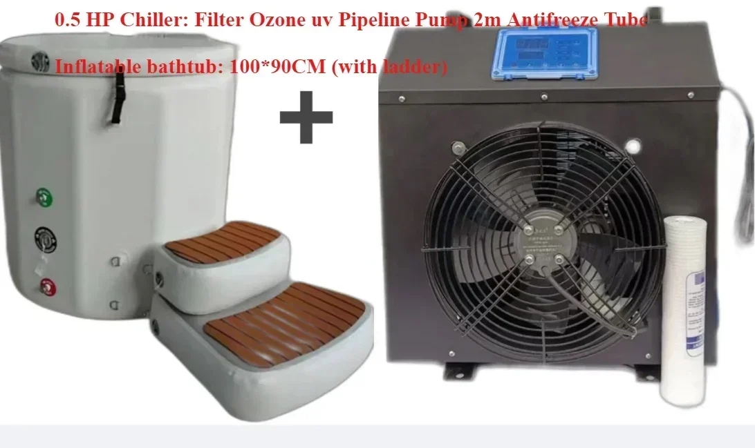 

2024 Professional Athlete Recovery Circulation Chiller System, 0.5HP Ice Bath Chiller and tub with Filter Ozone uv Pipeline Pump