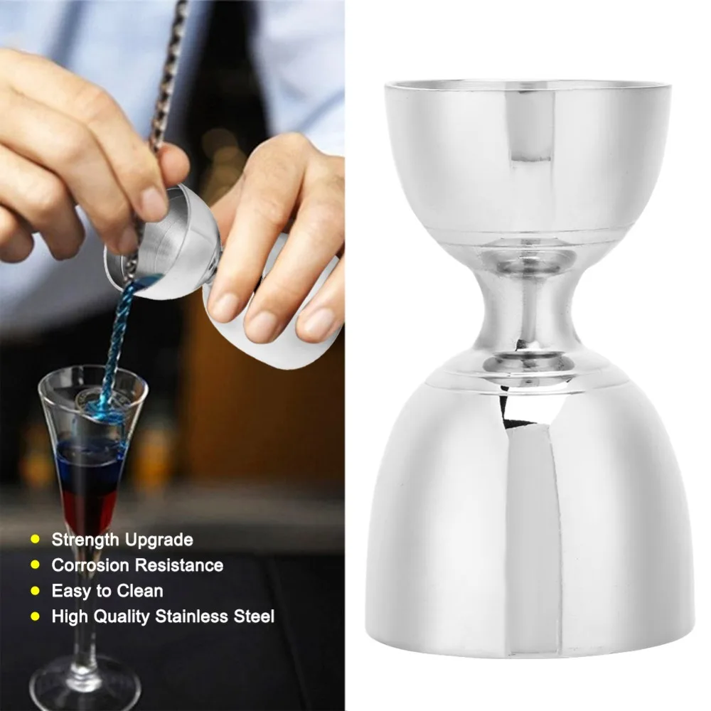 Stainless Steel Double Head Cocktail Jigger Double-Sided Dishwasher Safe Bar Jigger Rustproof Cocktail Bell Jigger