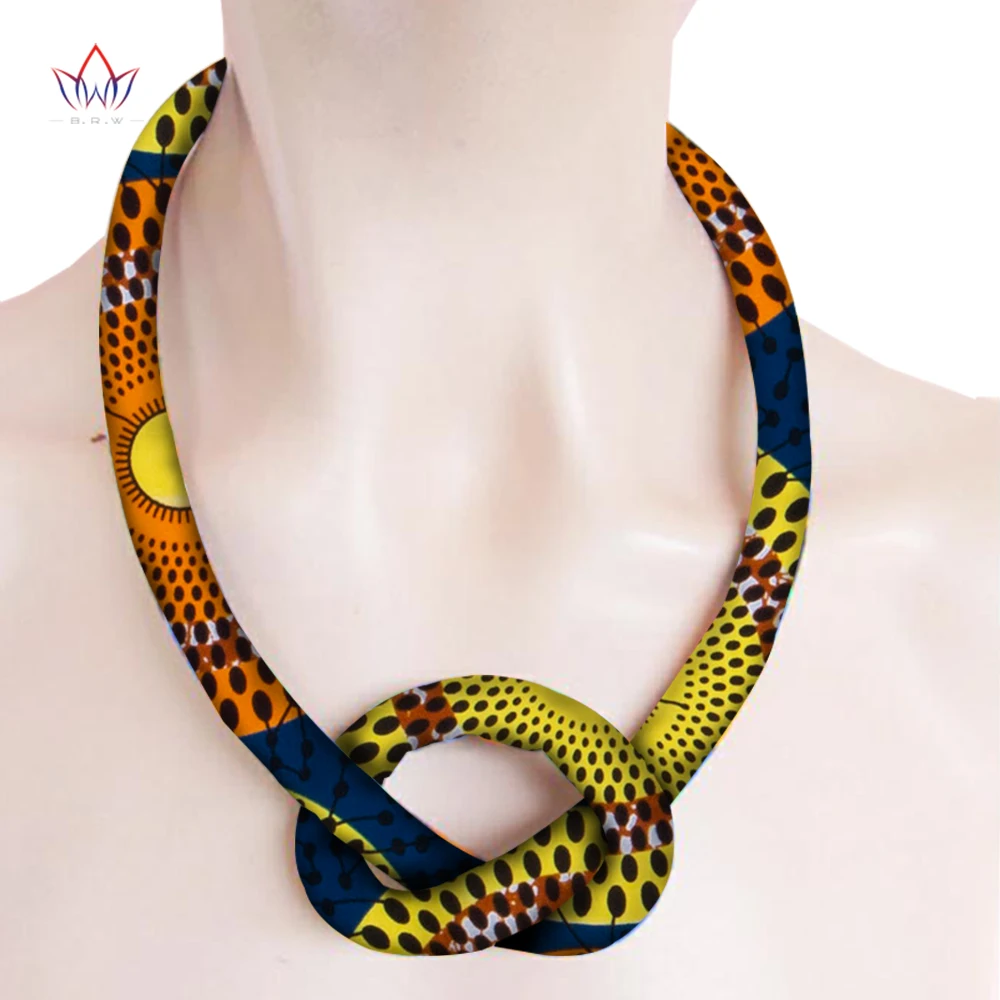 African Print Necklace Ankara Print Necklace African Ethnic Handmade Jewellery African Cotton Fabric Jewellery For Women WYB204