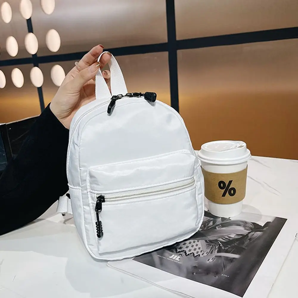 Trend Nylon lässig kleine Schult aschen Frauen tasche weiß Rucksack Mini Rucksäcke