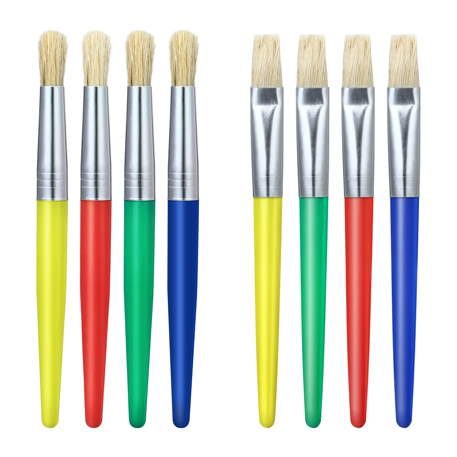 

8Pcs Paint Brush Kit Round Flat Tips Portable Easy to Use for Art Crafting Drawing DIY Gifts Painting Paint