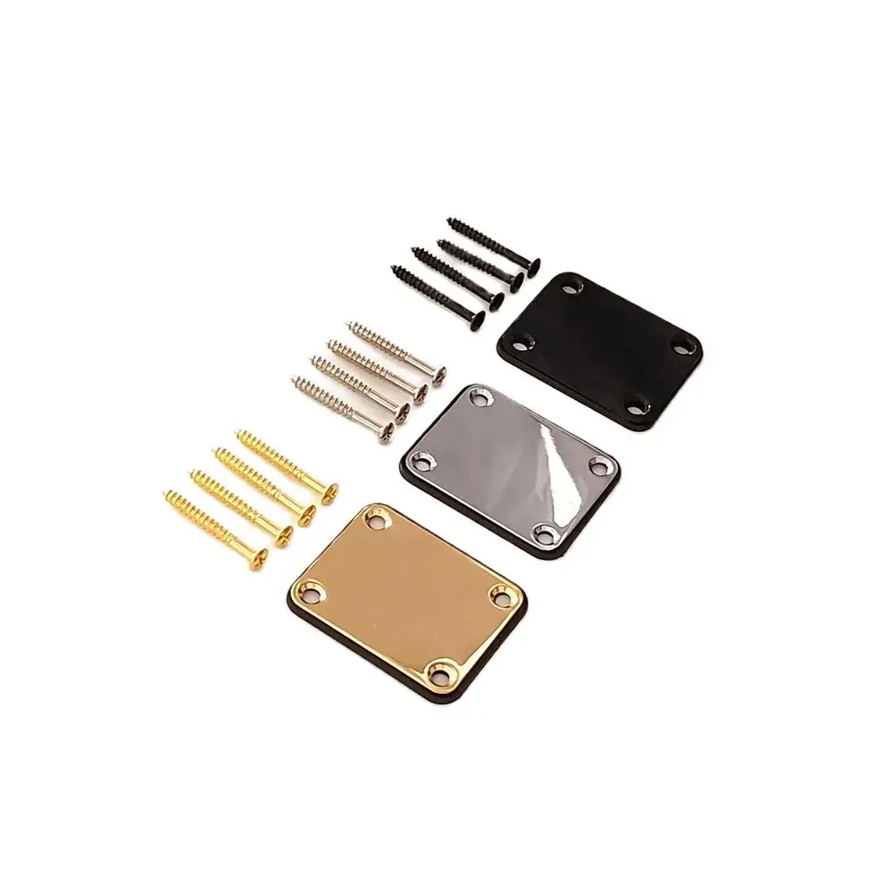 1 Set Electric Guitar Neck Plate Fix Tele Guitar Neck Joint Board 4 Screws