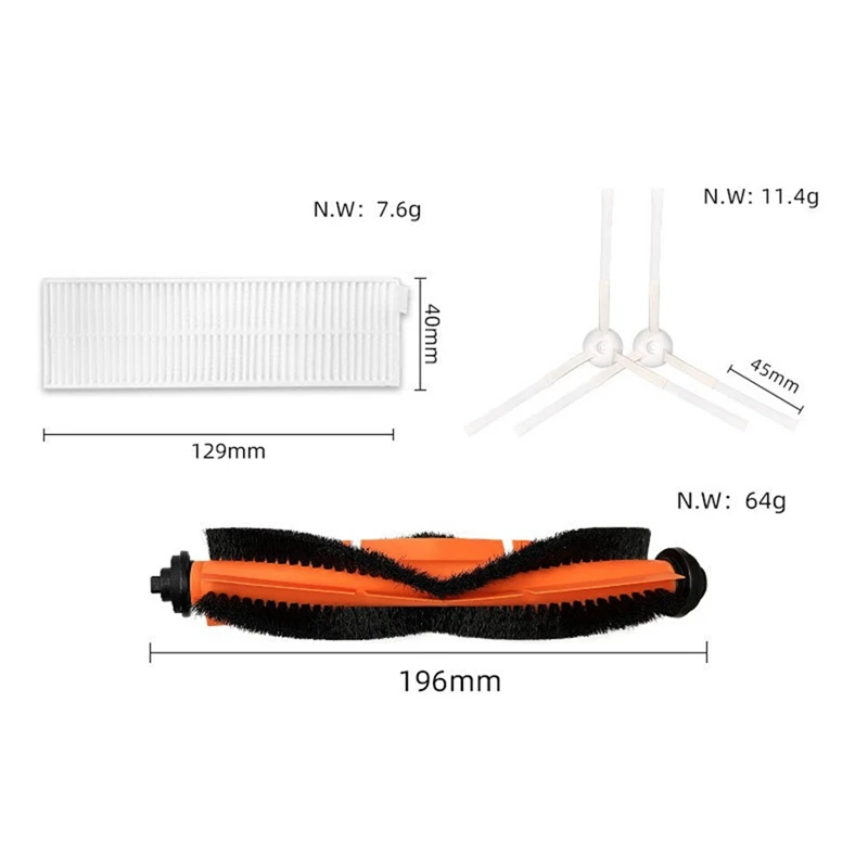 Hepa Filter für Xiaomi Mijia G1 Roboter Staubsauger wesentliche Hauptseite Bürste Mijia Roboter Staubsauger Teile für zu Hause
