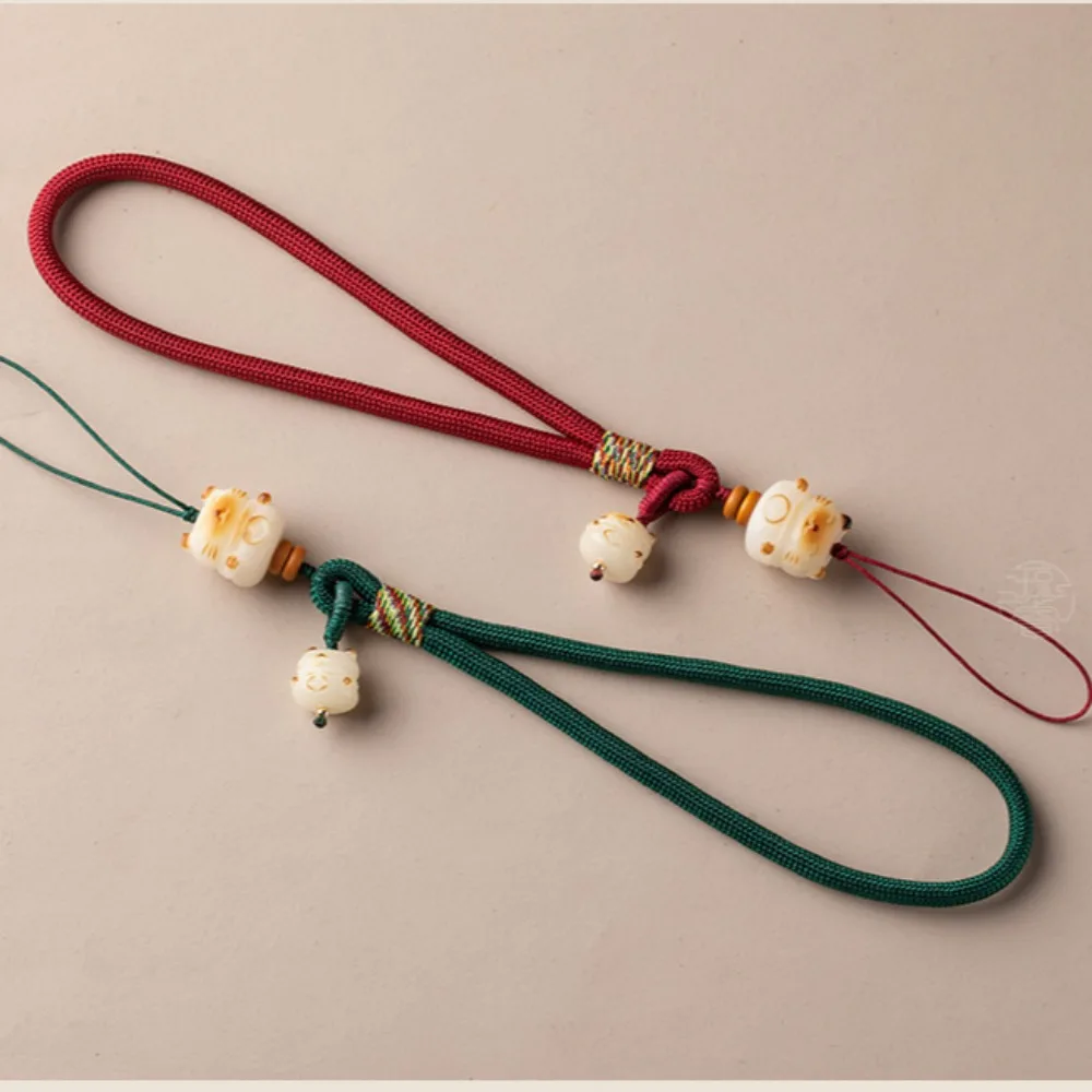 Cute Bodhi Lucky Cat Phone Chain with Wrist Style Hanging Chain Pendant Anti Loss and Anti Drop Phone Case Hanging Rope