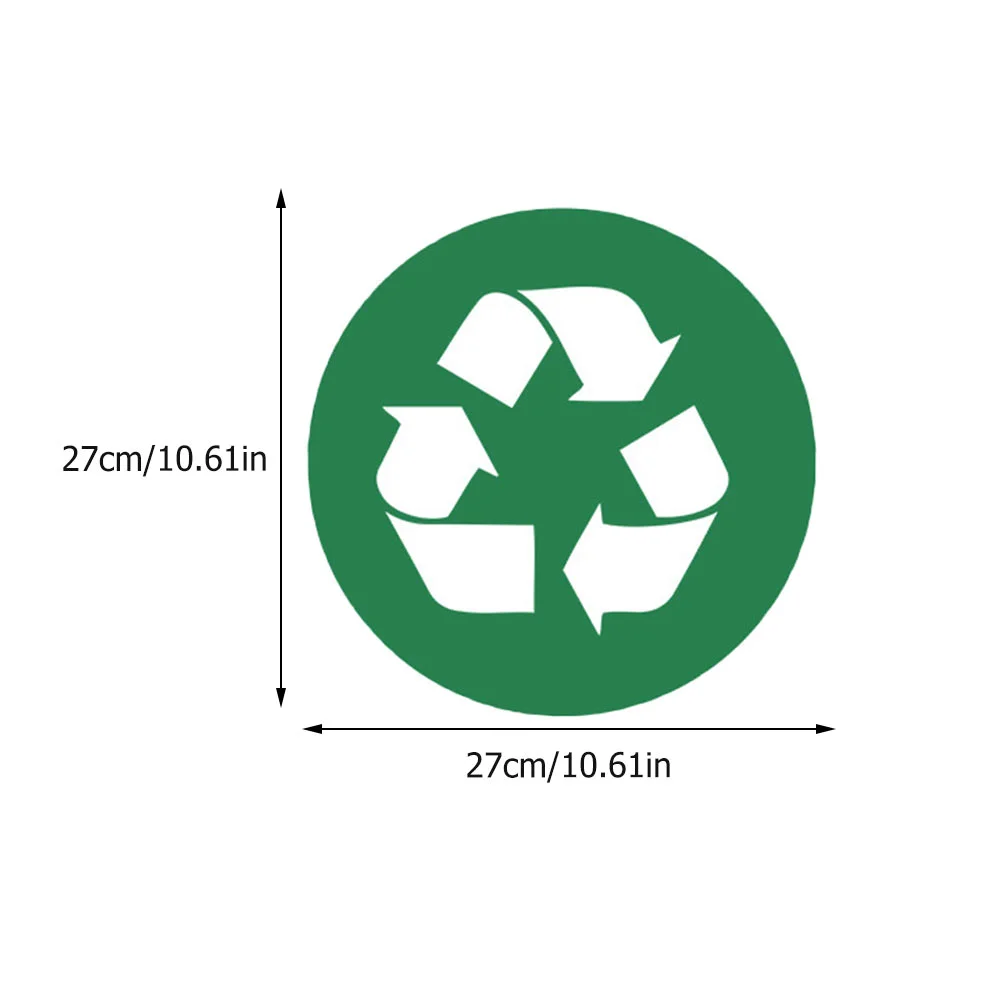 2 Pcs Label Trash Can Stickers Circle Recycle Sign Decal Pvc Recycling Waste Container