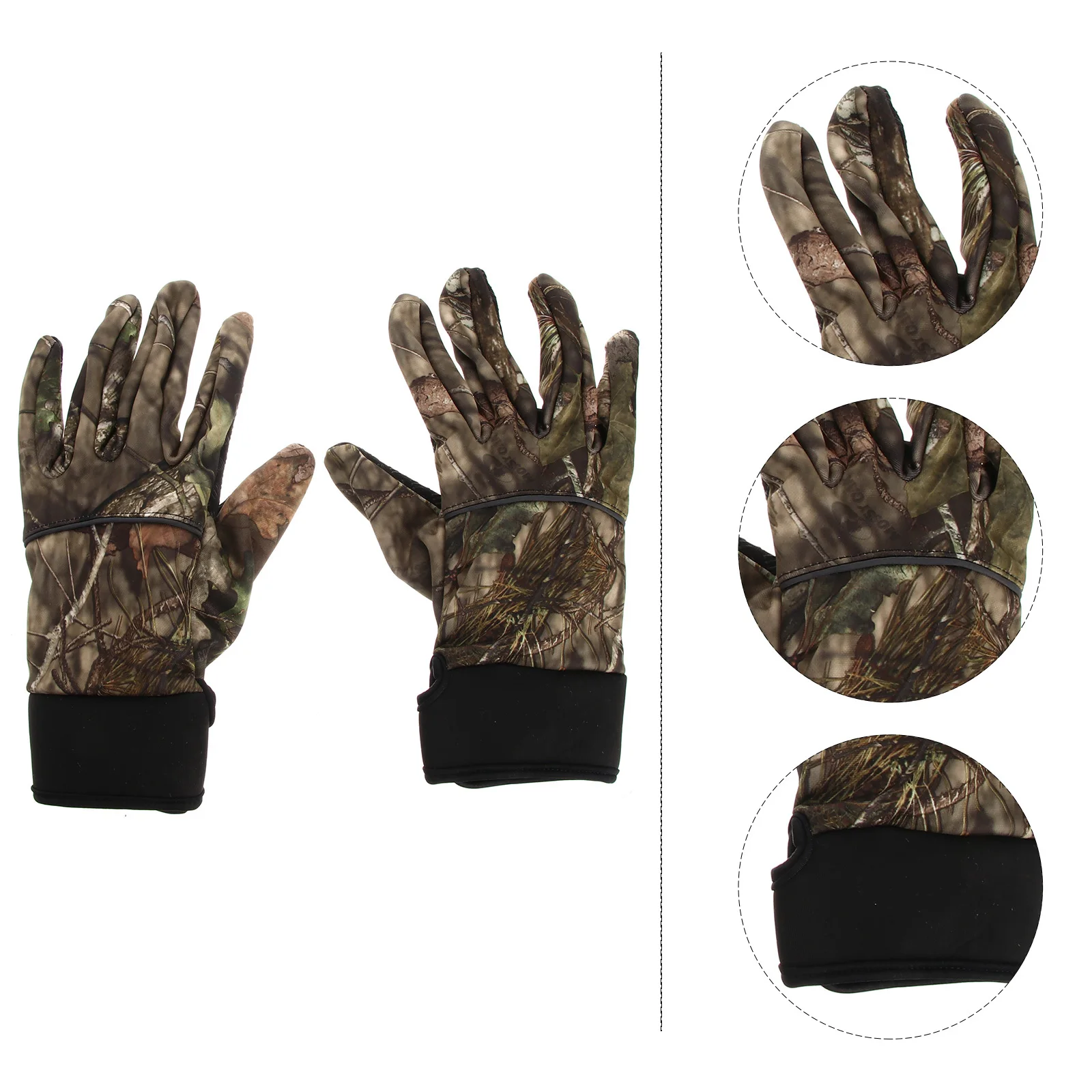 1Pair Cold Proof Windproof Thermal Gloves Winter Nylon Gloves Non Slip Touch Screen Driving Cycling Camping Size L