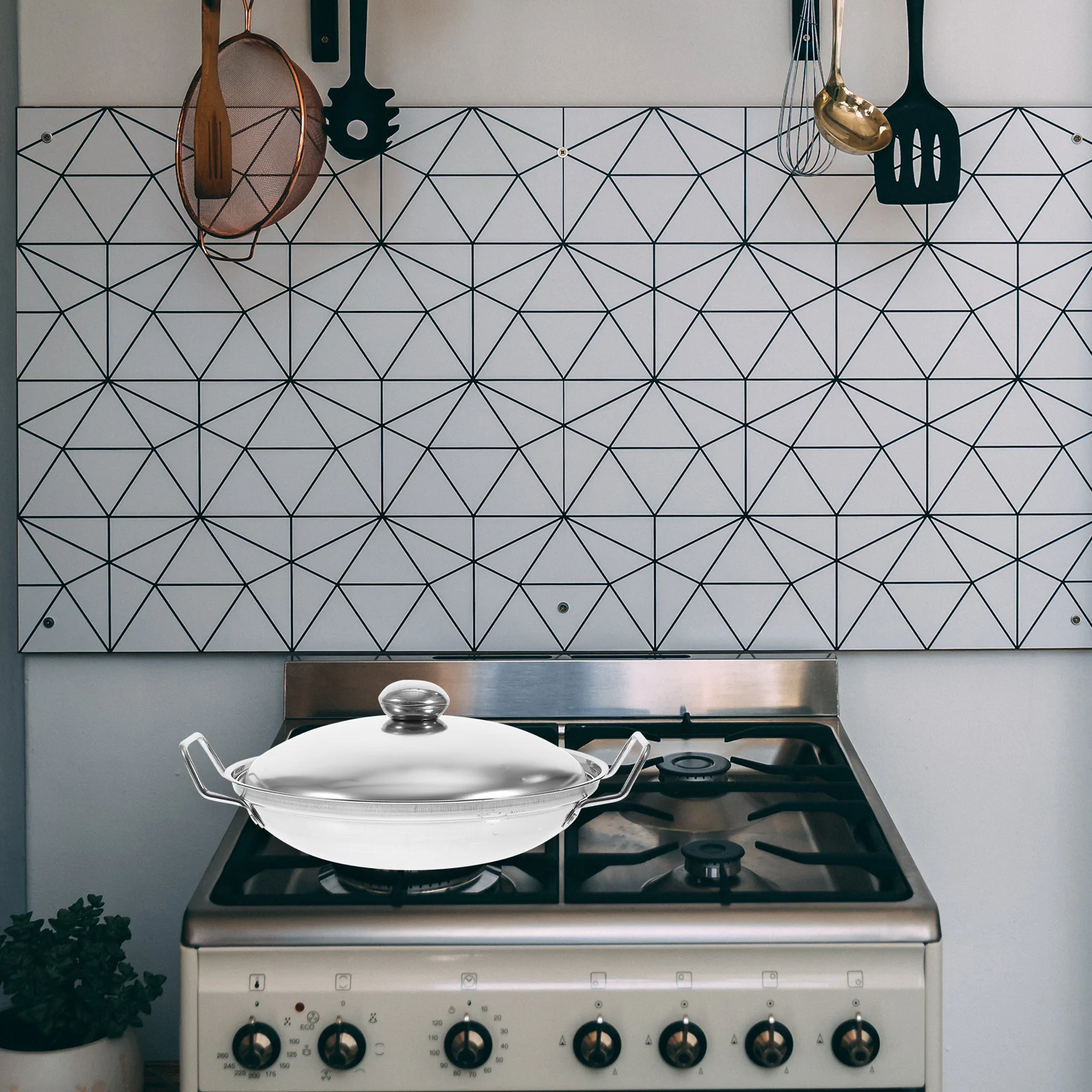 

1 Set Stainless Steel Double Handle Dry Pot Household Hot Pot Kitchen Cookware For Seafood Spicy Hotpot Rapid Heating Cooking