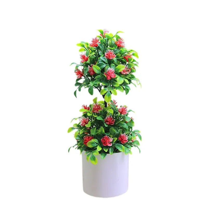 نبات زهرة صناعية مع أصيص نباتات خضراء محاكاة لتزيين طاولة حفل الزفاف والمنزل #5