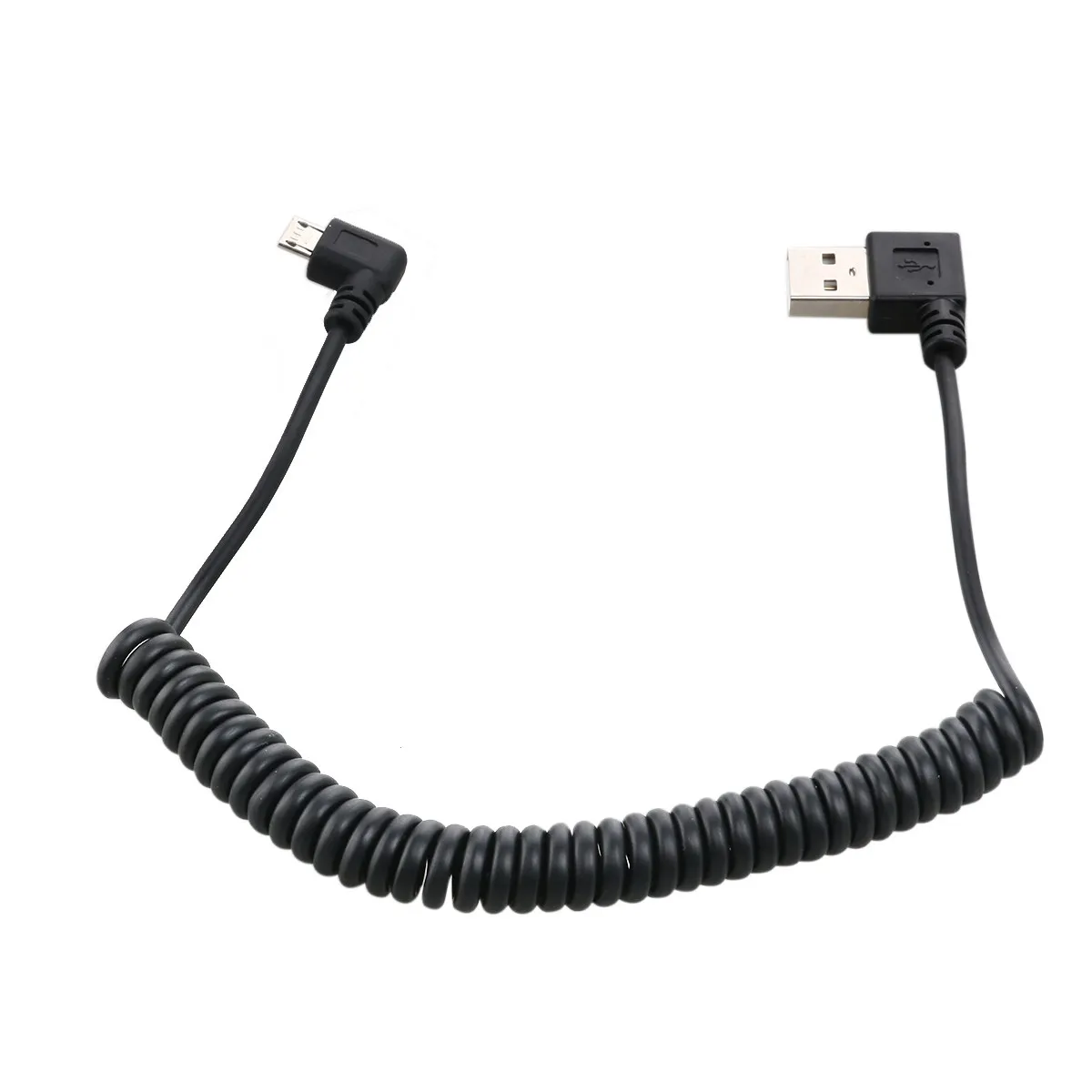1.5m Spiral Coiled Micro USB 5 Pin Male to USB 2.0 Male Data Charging Cable Fast Transfer Compatible with Phones Cameras Mp3