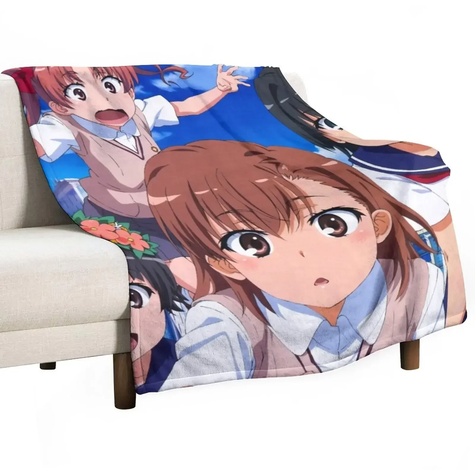 

Toaru Kagaku - Misaka Mikoto, Shirai Kuroko, Saten Ruiko, Uiharu Kazari Throw Blanket christmas gifts Flannel Blankets