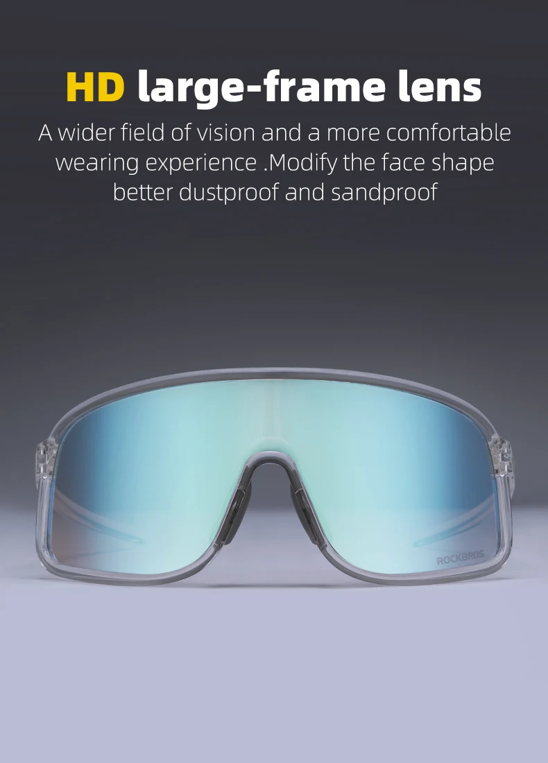 ROCKBROS rad brille leichte polarisierte photochrome brille UV400 sonnenschutz HD-Ansicht großer rahmen MTB fahrrad brille – Detail 8
